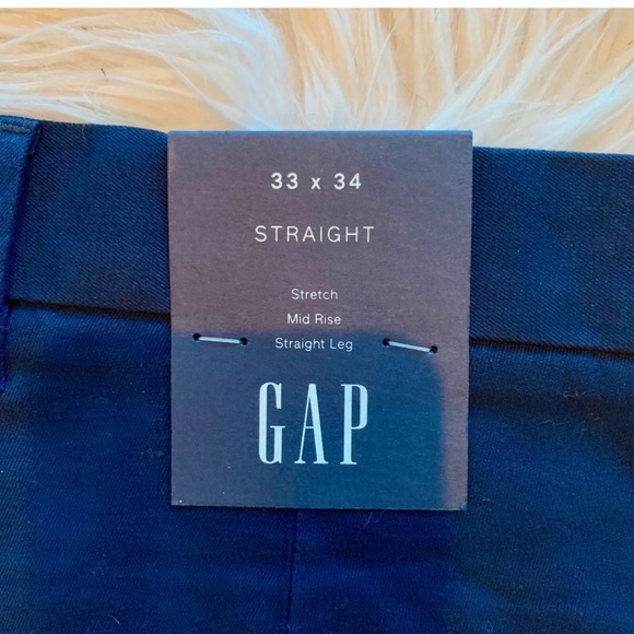 NWT GAP Mens Navy Flat Front Straight Leg Pants - Picture 3 of 5